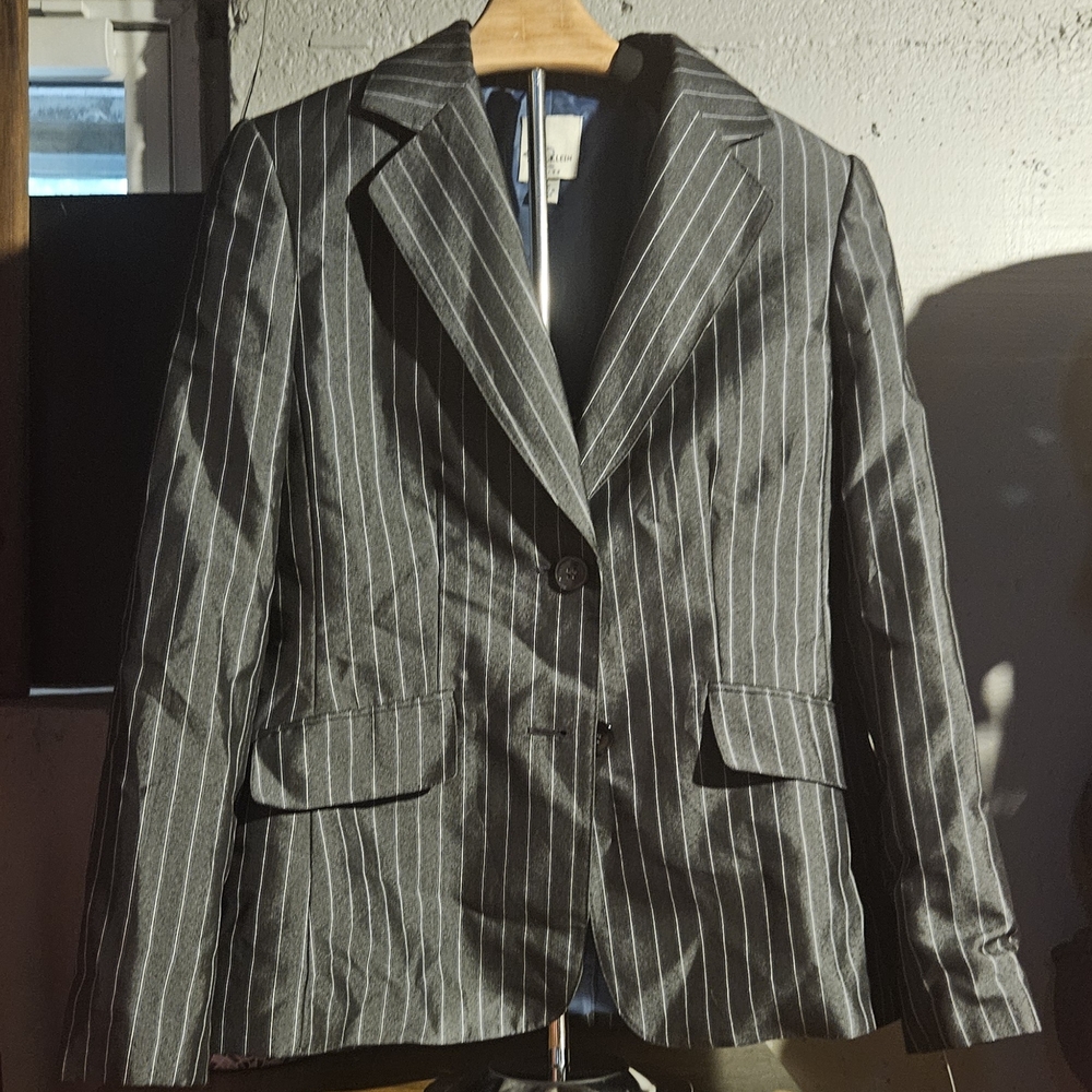 Anne Klein Charcoal Pinstripe Suit Jacket